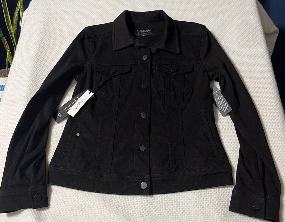 NWT Liverpool Los Angeles Black Denim Jacket Women’s Size Small